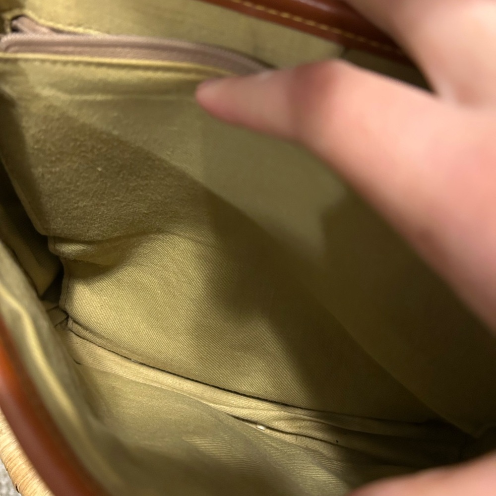 Vintage Dooney & Bourke All Weather Leather Backpack Bag Beige Brown - Picture 10 of 15